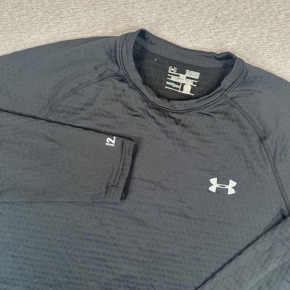 Under Armour Thermal Shirt Mens XL Black ColdGear Base 2.0 Fitted Long Sleeve